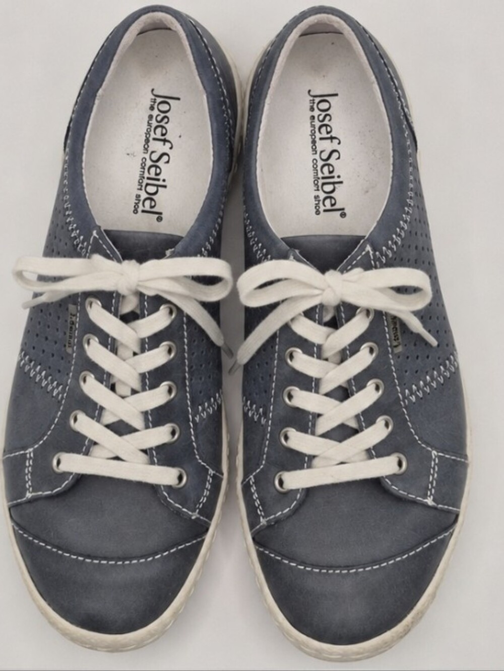 Josef Seibel Shoes SZ 5.5 Caspian Blue Classic Low Sneakers Leather